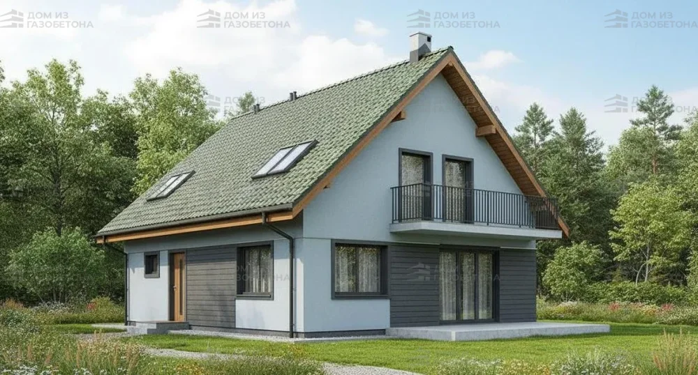 Проект Двухэтажный дом 15 на 12, 214 м2