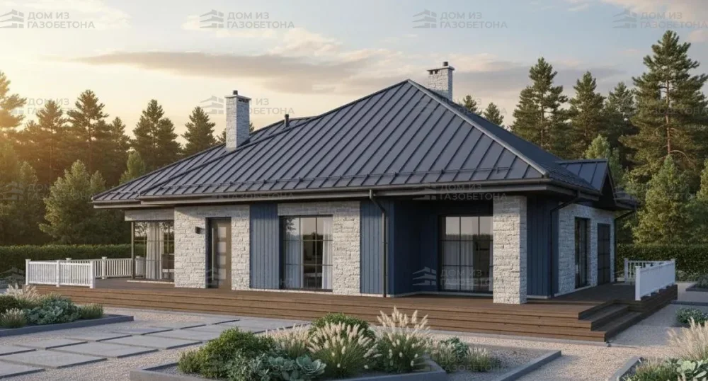 Проект Одноэтажный дом 15 на 12, 131 м2