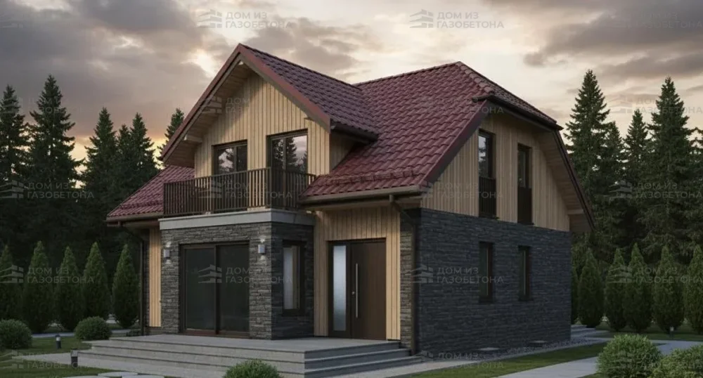 Проект Двухэтажный дом 10 на 13, 157 м2